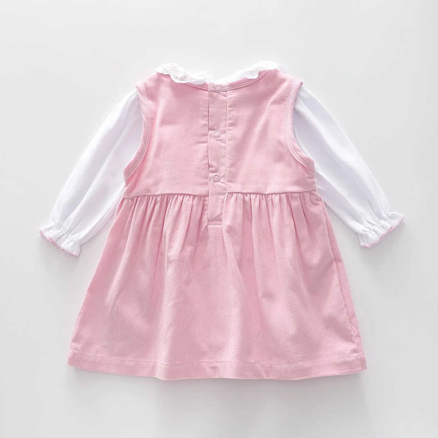 Baby Girls' Pink Cord Pinafore Set Ollies Place