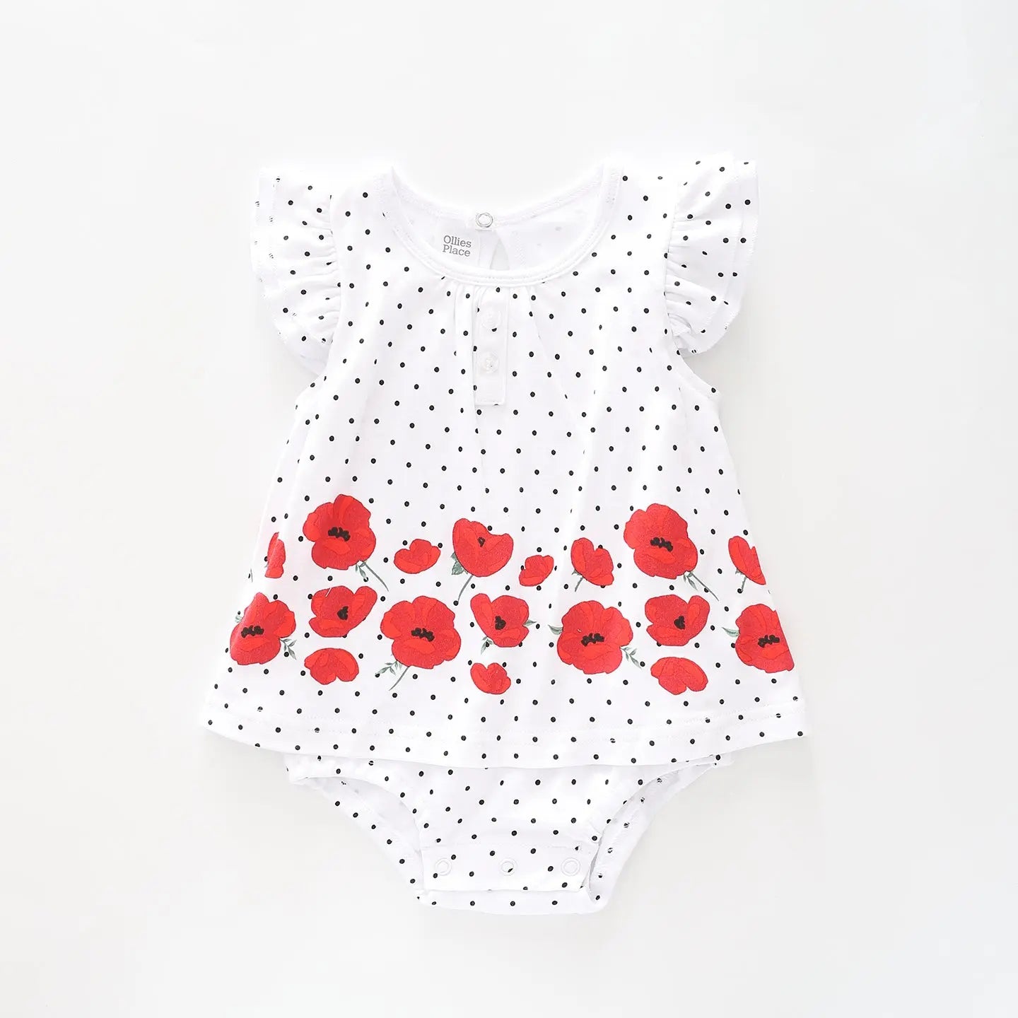 Baby Girls, Pretty Poppy Romper Dress Ollies Place