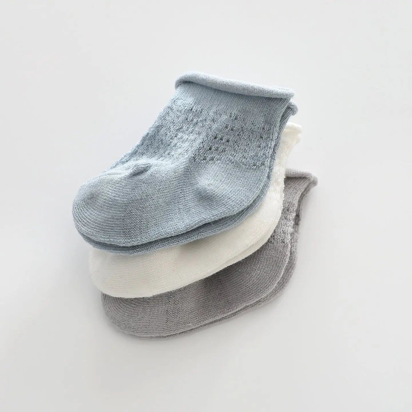 Baby Rolled Edge Socks 3Pk Ollies Place