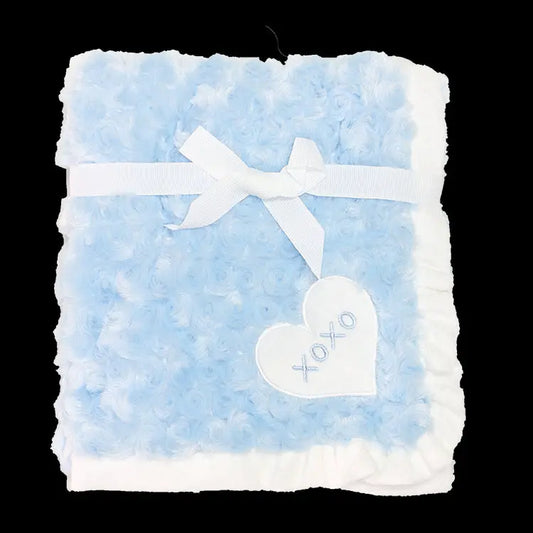 Baby Rose Fur Blanket Blue Ollies Place