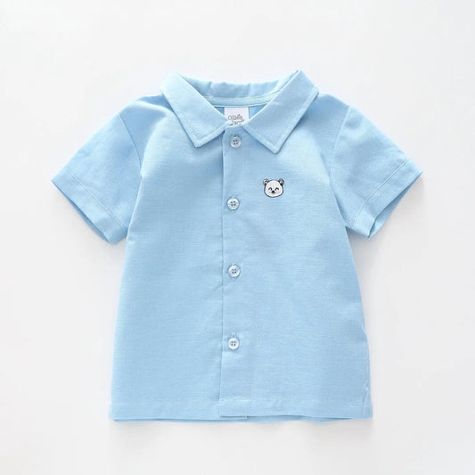 Baby and Infant Boys Bear Button-Down Shirt Ollies Place