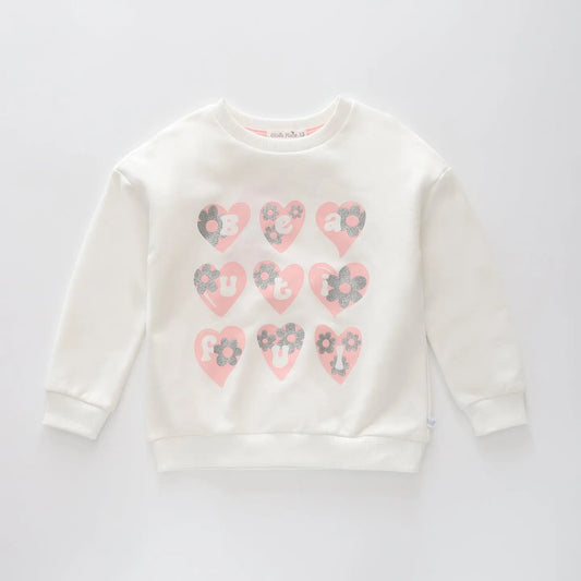 Beautiful Hearts Sweat Top Ollies Place