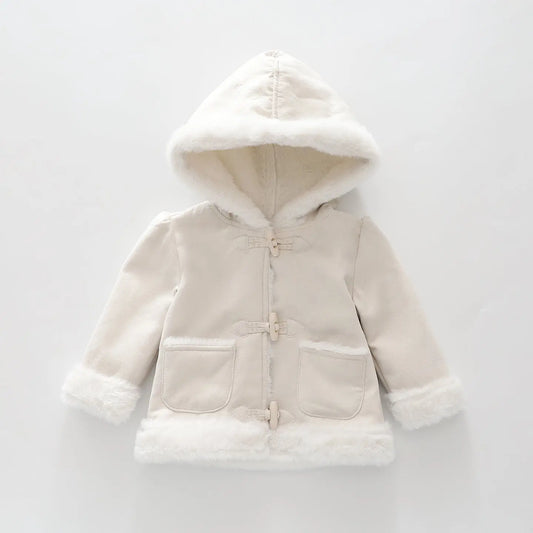 Beige Suedette Duffle Jacket Ollies Place
