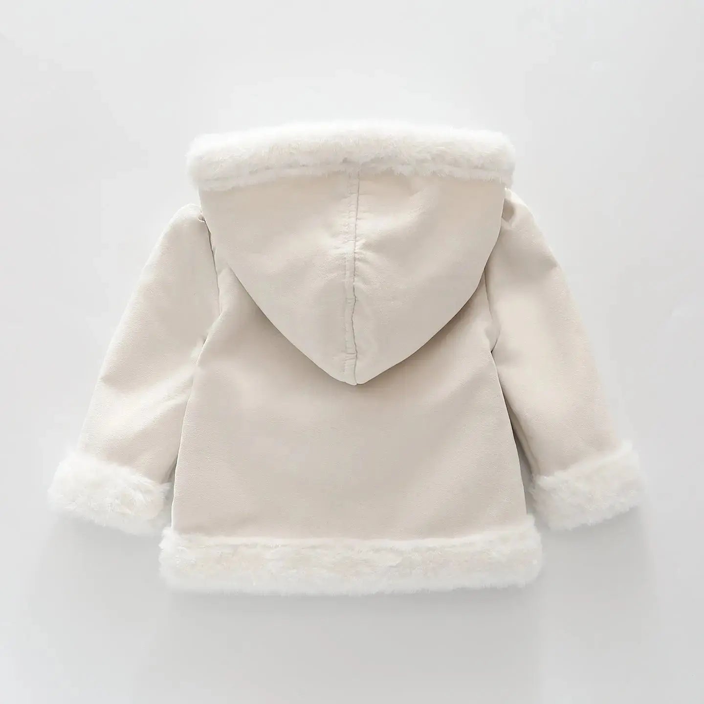 Beige Suedette Duffle Jacket Ollies Place