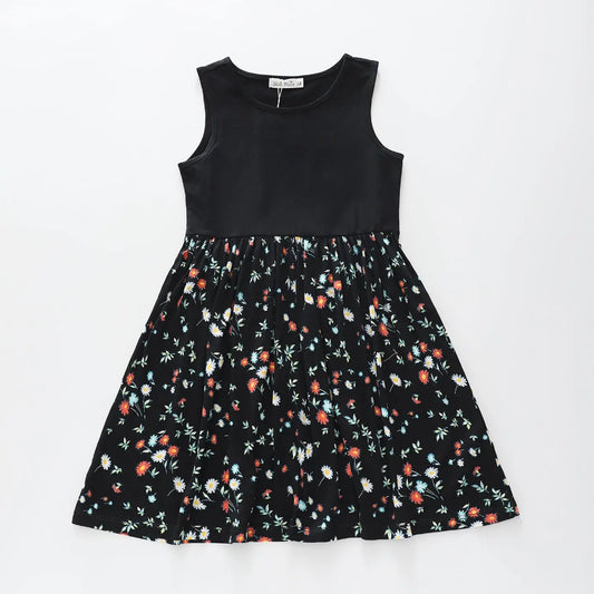 Black Daisy Print Dress Ollies Place