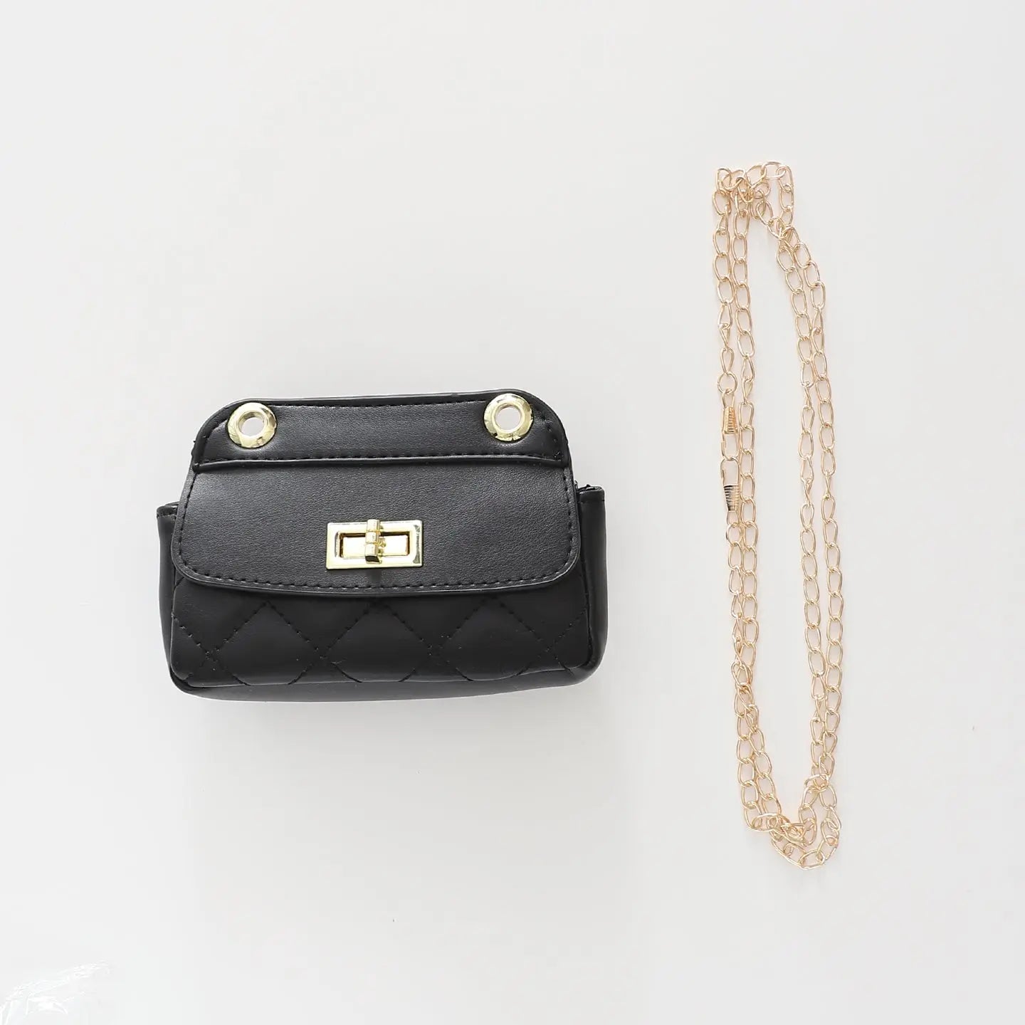 Black Mini Padded Shoulder Bag Ollies Place