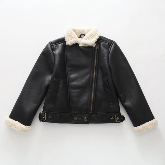 Black Pleather Biker Jacket Ollies Place