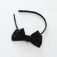 Black Satin Bow Headband Ollies Place