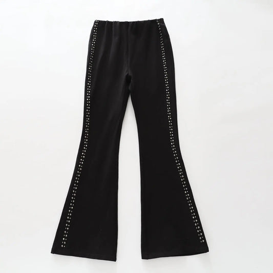 Black Stud Flare Pants Ollies Place