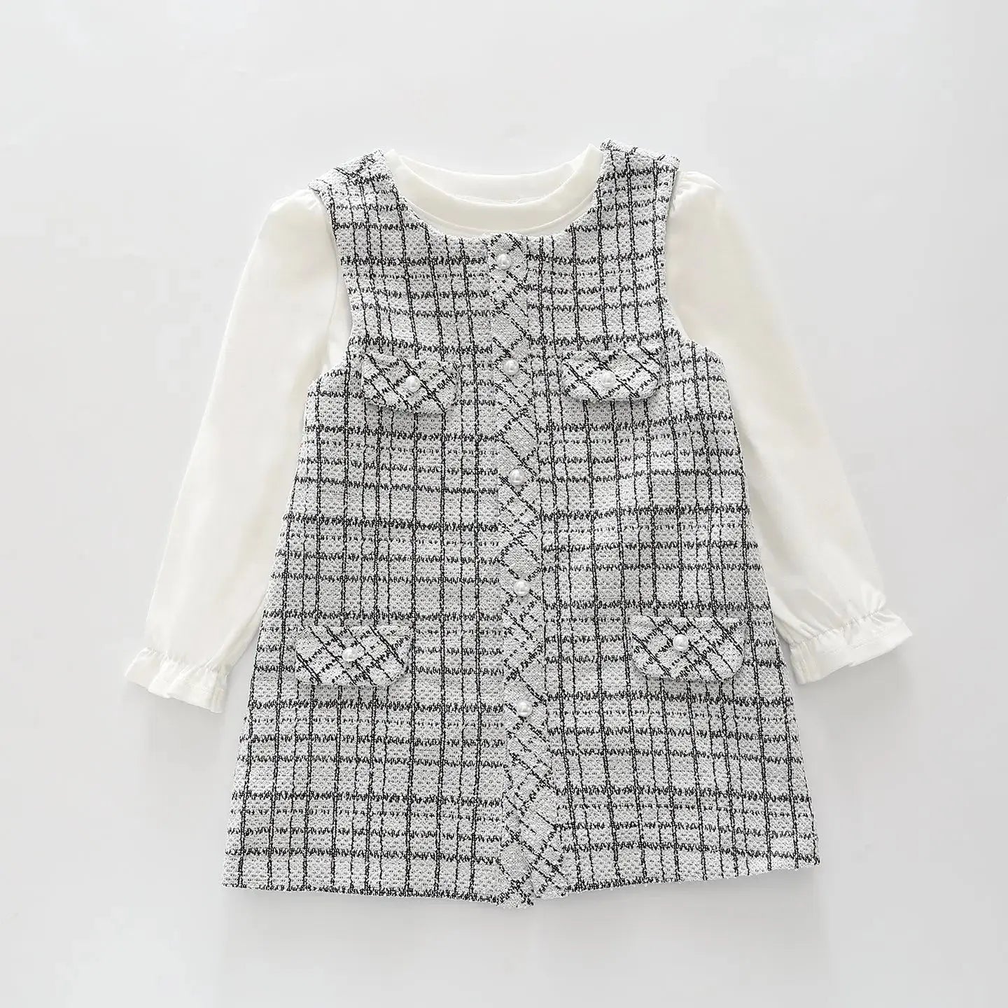 Black and White Tweed Shift Dress Set Ollies Place
