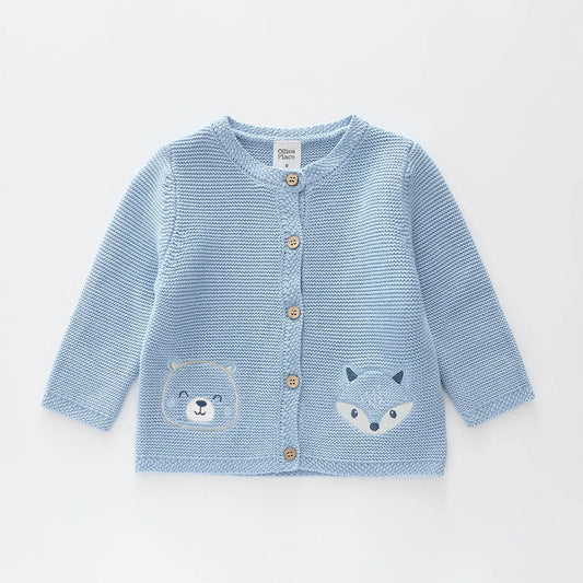 Blue Baby Knit Cardigan Ollies Place