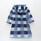 Blue Check Hooded Bath Robe Ollies Place
