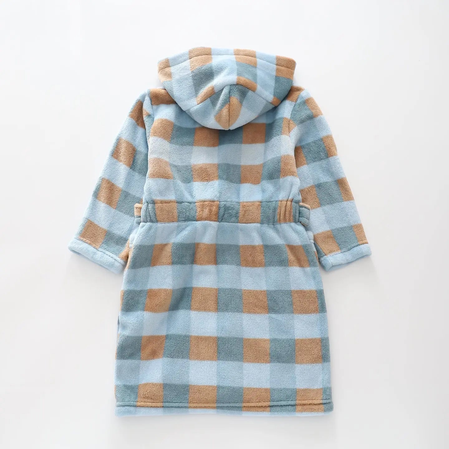 Blue Check Hooded Gown Ollies Place