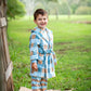 Blue Check Hooded Gown Ollies Place