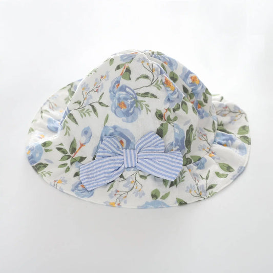 Blue Floral Baby Hat Ollies Place