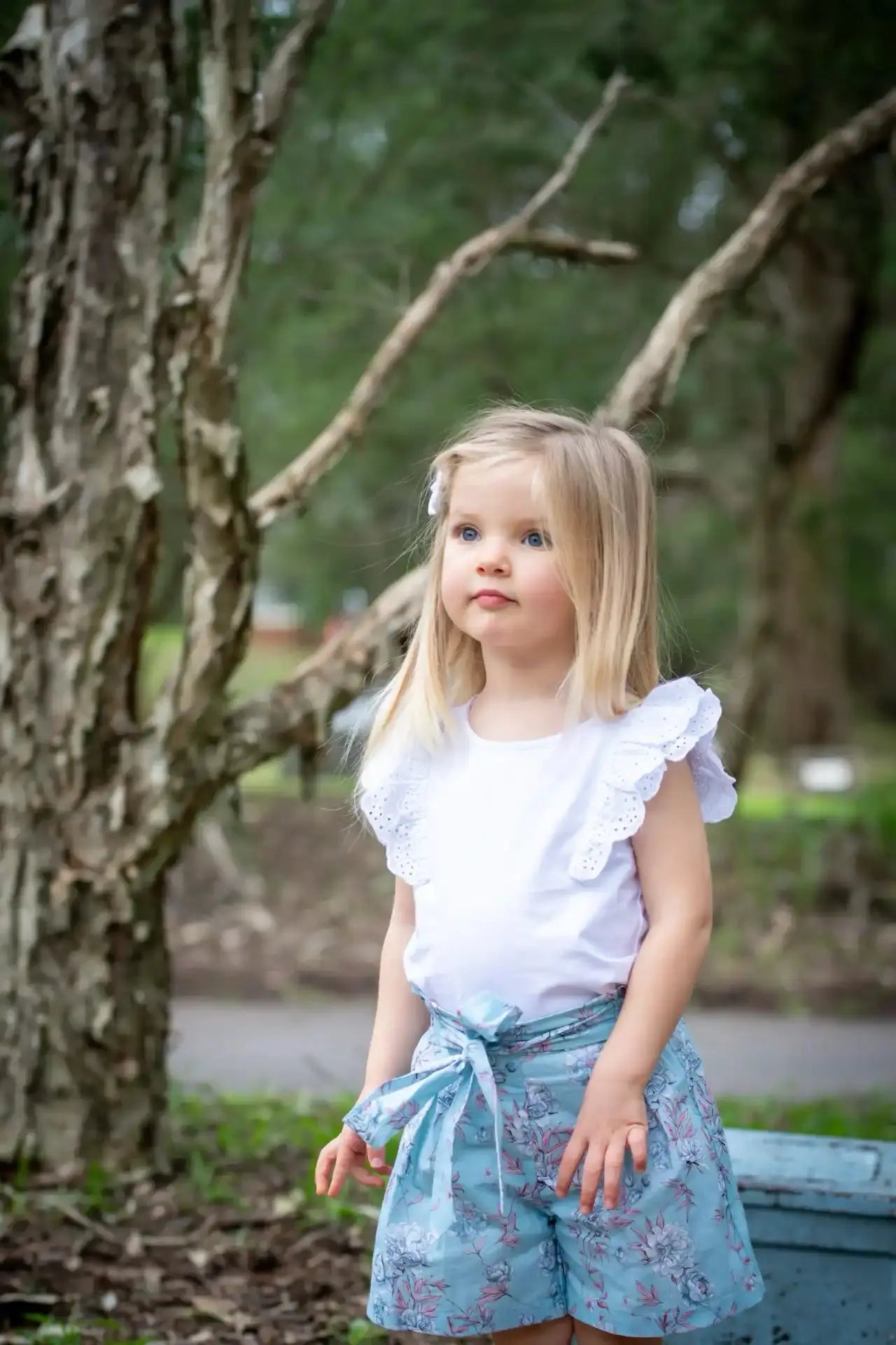Blue Floral Shorts Ollies Place