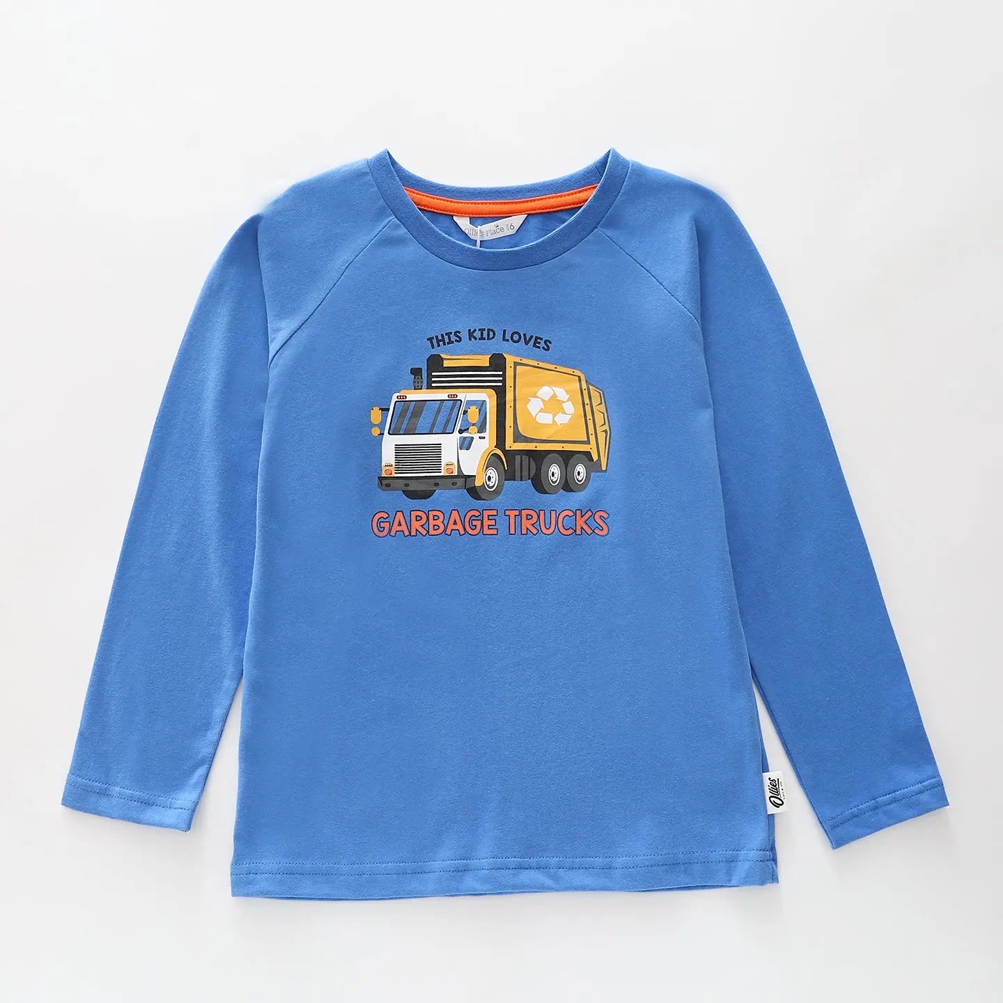 Blue Garbage Truck LS Tee Ollies Place