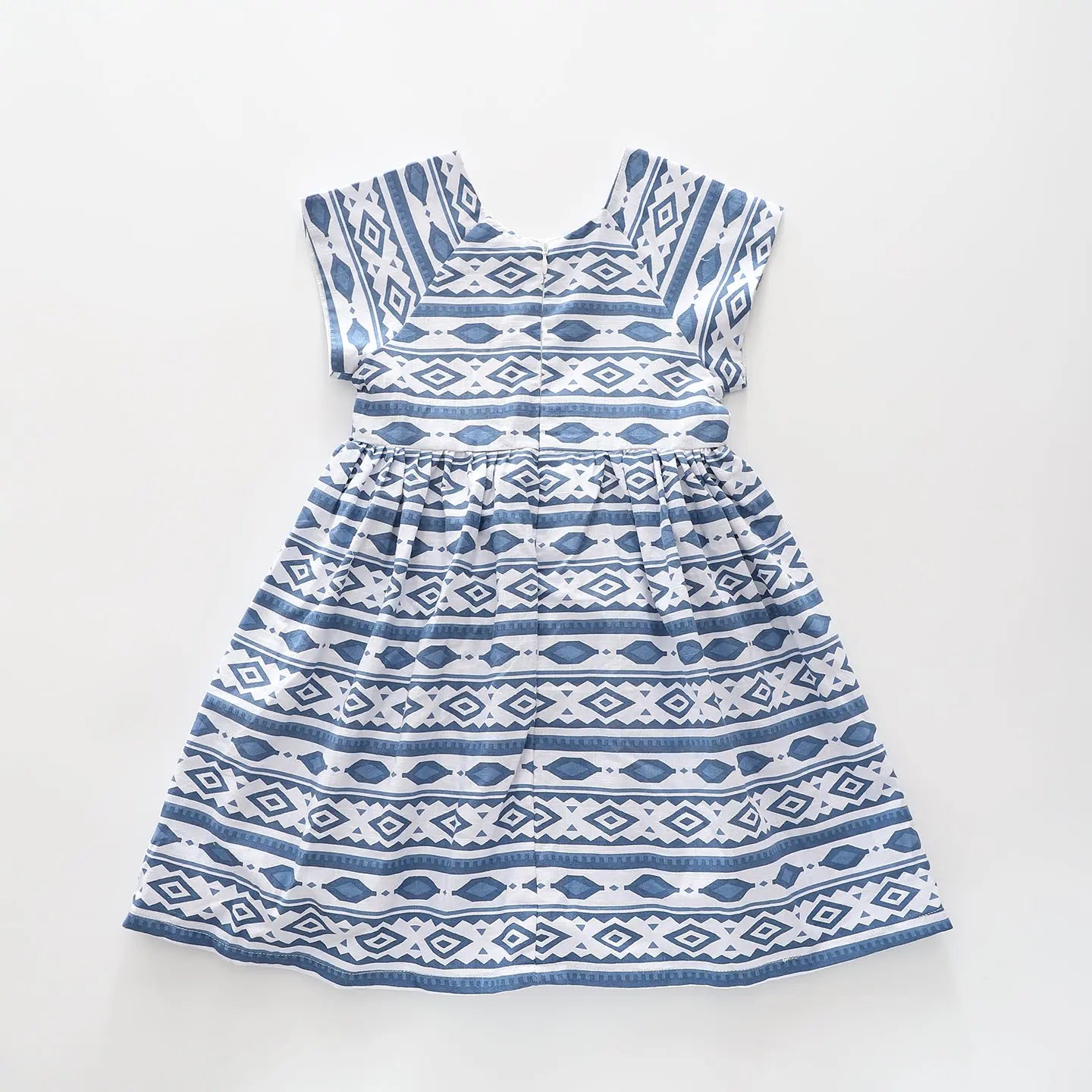 Blue Geometric Print Dress Ollies Place