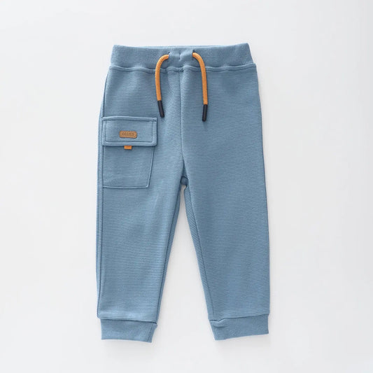 Blue Ribbed Casual Pant Ollies Place