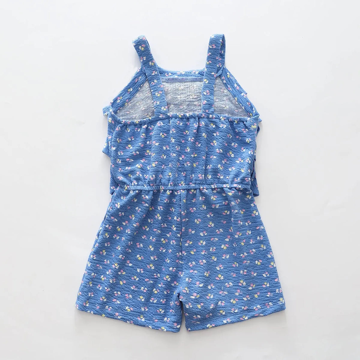 Blue Ruffle Trim Playsuit Ollies Place