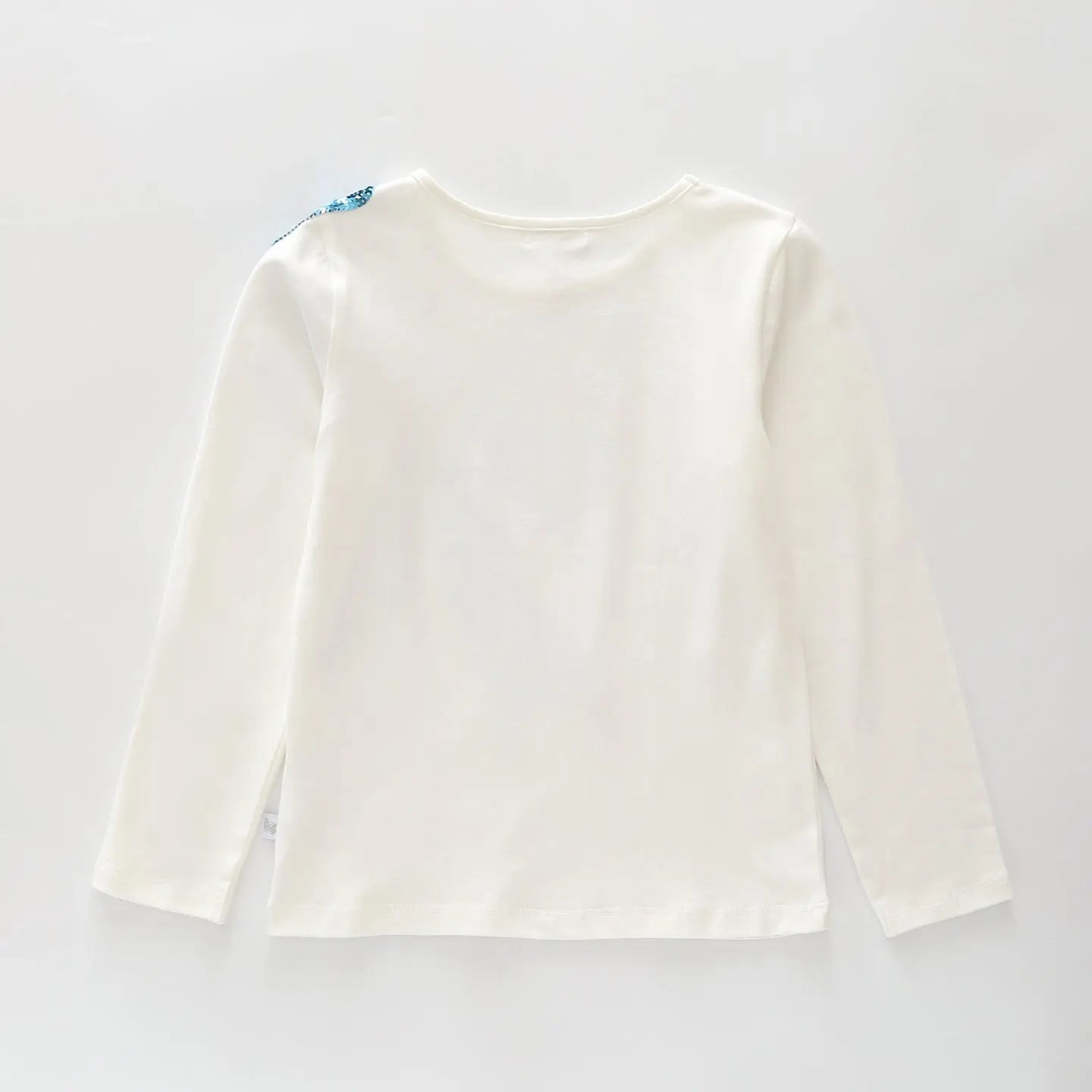 Blue Sequin Bow LS Tee Ollies Place