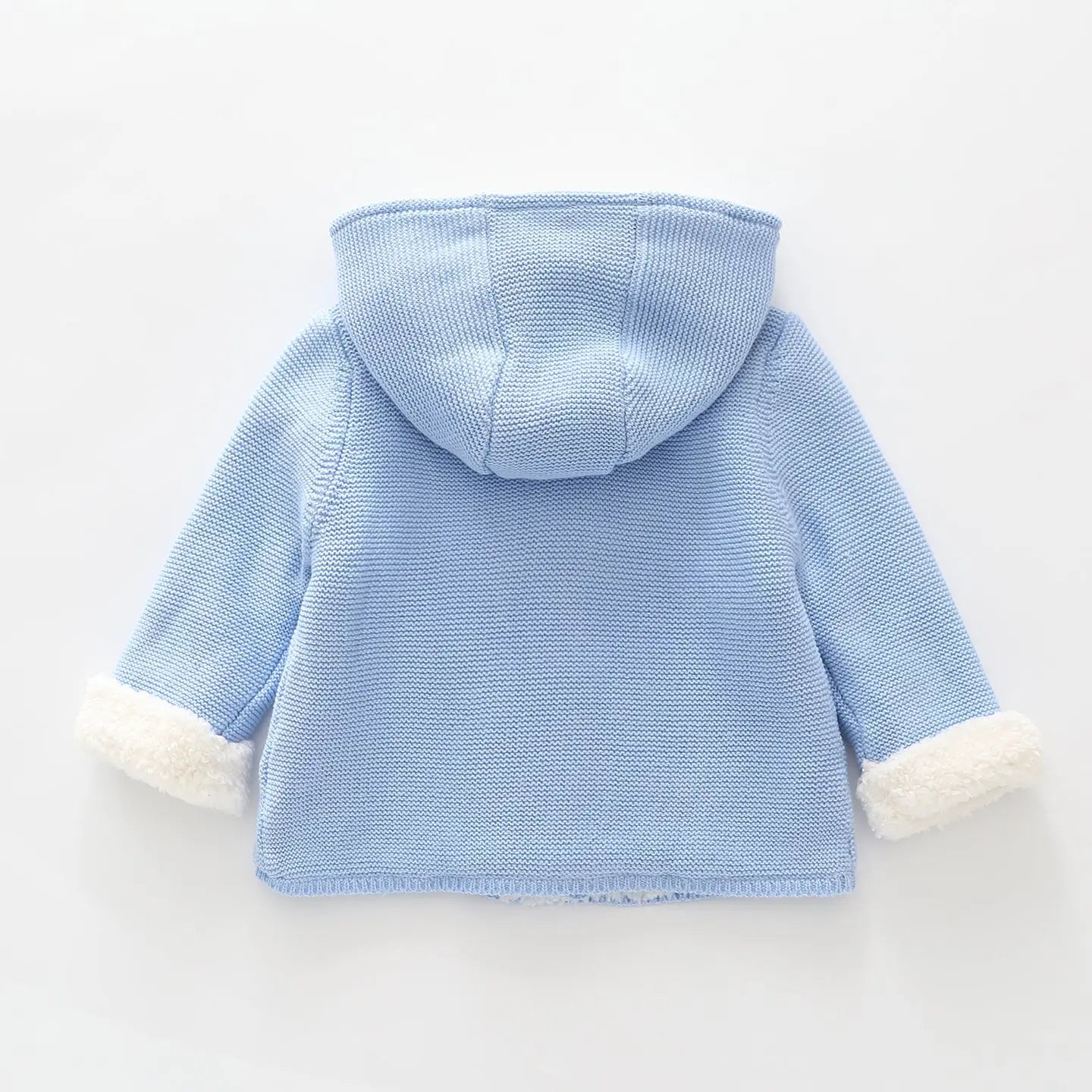 Blue Sherpa Knit Hoodie Ollies Place
