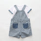 Blue Stripe Denim Shortalls Set Ollies Place