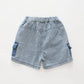 Blue Stripe Denim Shorts Ollies Place