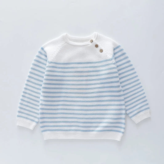 Blue Stripes Knit Jumper Ollies Place