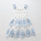 Blue & White Broderie Anglaise Cotton Dress Ollies Place