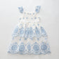 Blue & White Broderie Anglaise Cotton Dress Ollies Place