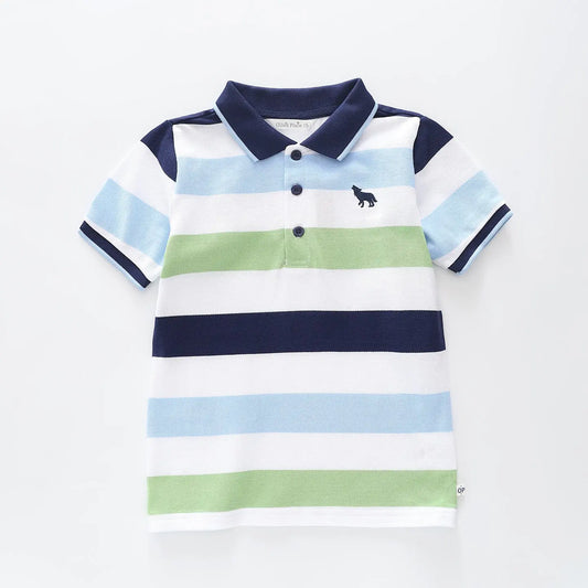Blue and Green Striped Polo Ollies Place