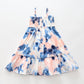 Blue and Peach Tie Dye Style Dress Ollies Place