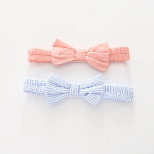 Blue and Pink Bow Headband Set Ollies Place