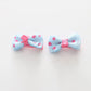 Blue and Pink Polka Dot Bow Hair Clips 2 Pack Ollies Place