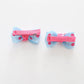 Blue and Pink Polka Dot Bow Hair Clips 2 Pack Ollies Place