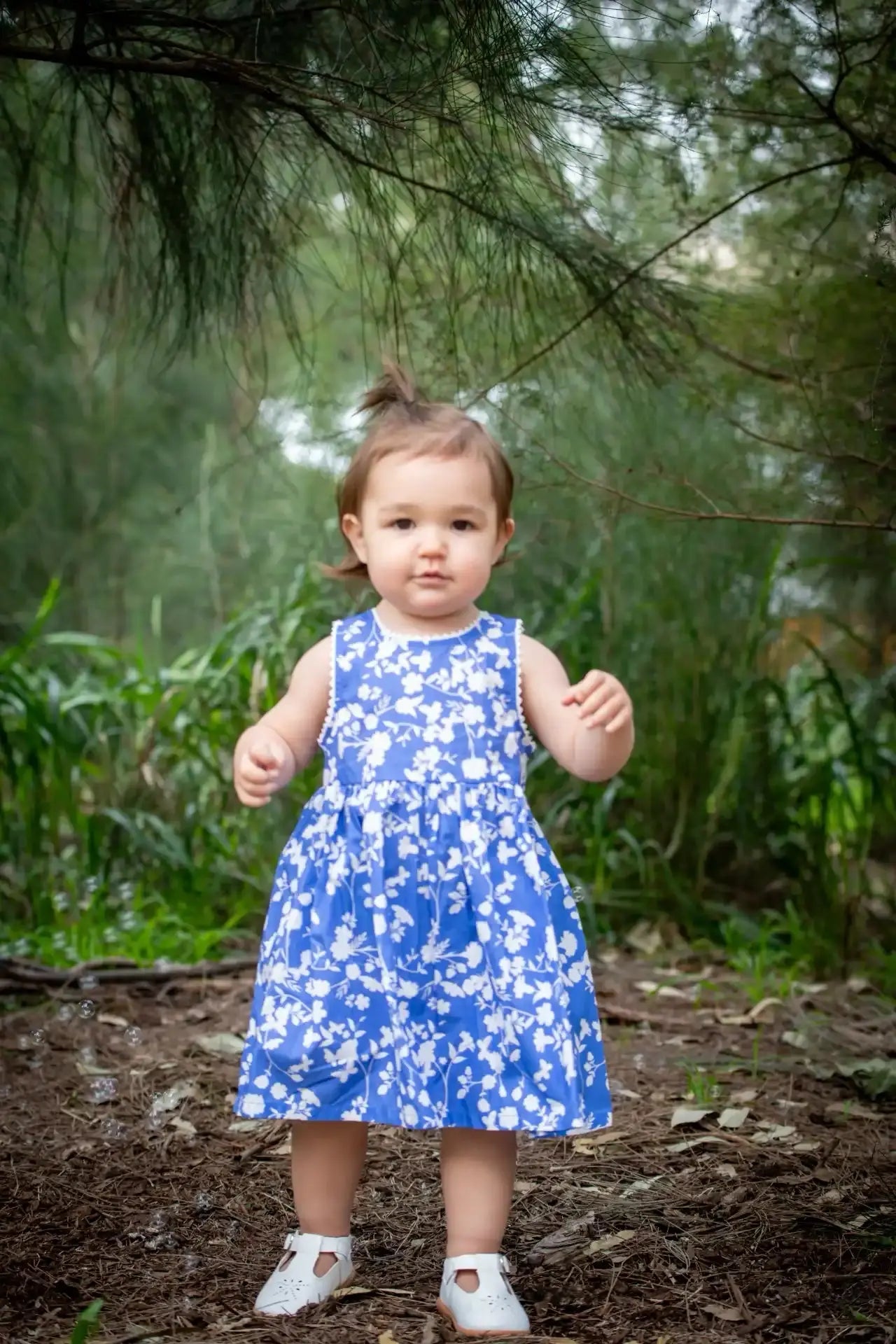 Blue and White Floral Dress Ollies Place