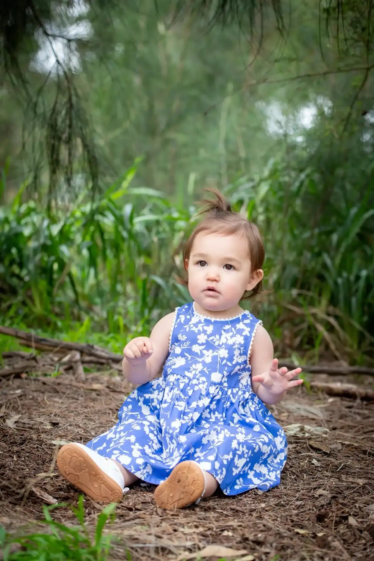 Blue and White Floral Dress Ollies Place