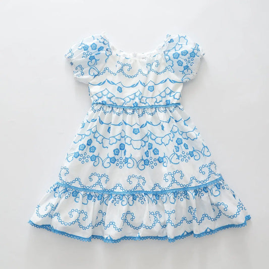 Blue and White Printed Dress Ollies Place