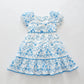 Blue and White Printed Dress Ollies Place