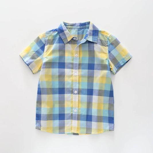 Blue and Yellow Collared Shirt Ollies Place