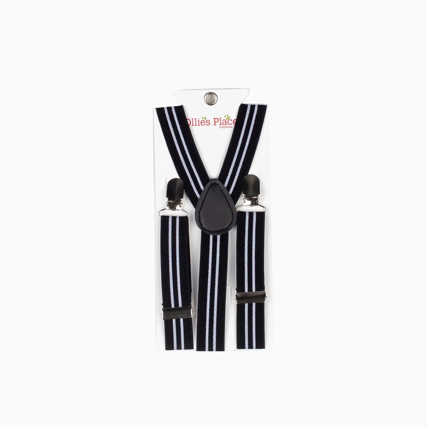 Boy Black & White Stripe Suspenders Ollies Place