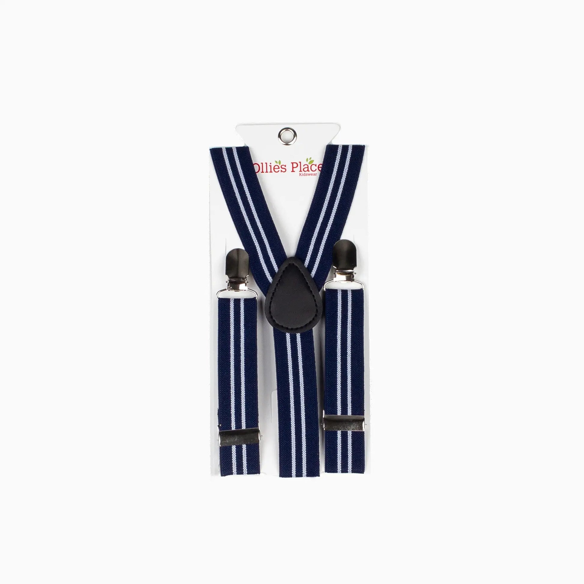 Boy Navy & White Stripe Suspenders Ollies Place