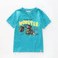Boy's Aqua Blue T-shirt With Monster Print Ollies Place