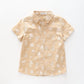 Boy's Beige Button-down Shirt With Palm Tree Print Ollies Place