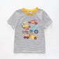 Boy's Black And White Striped Vehicle T-Shirt Ollies Place