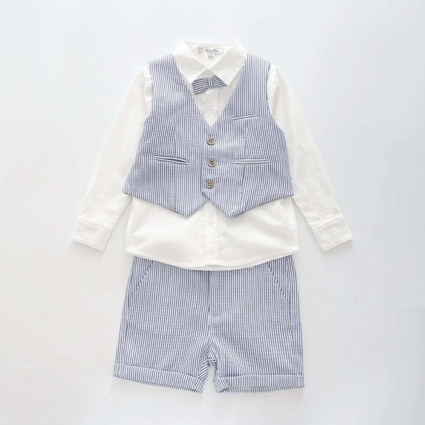 Boy's Blue And White Striped Occasion Set Ollies Place