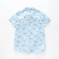 Boy's Blue Button-down Shirt With Christmas Print Ollies Place