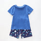 Boy's Blue Sleep Set With Rocket Print Ollies Place