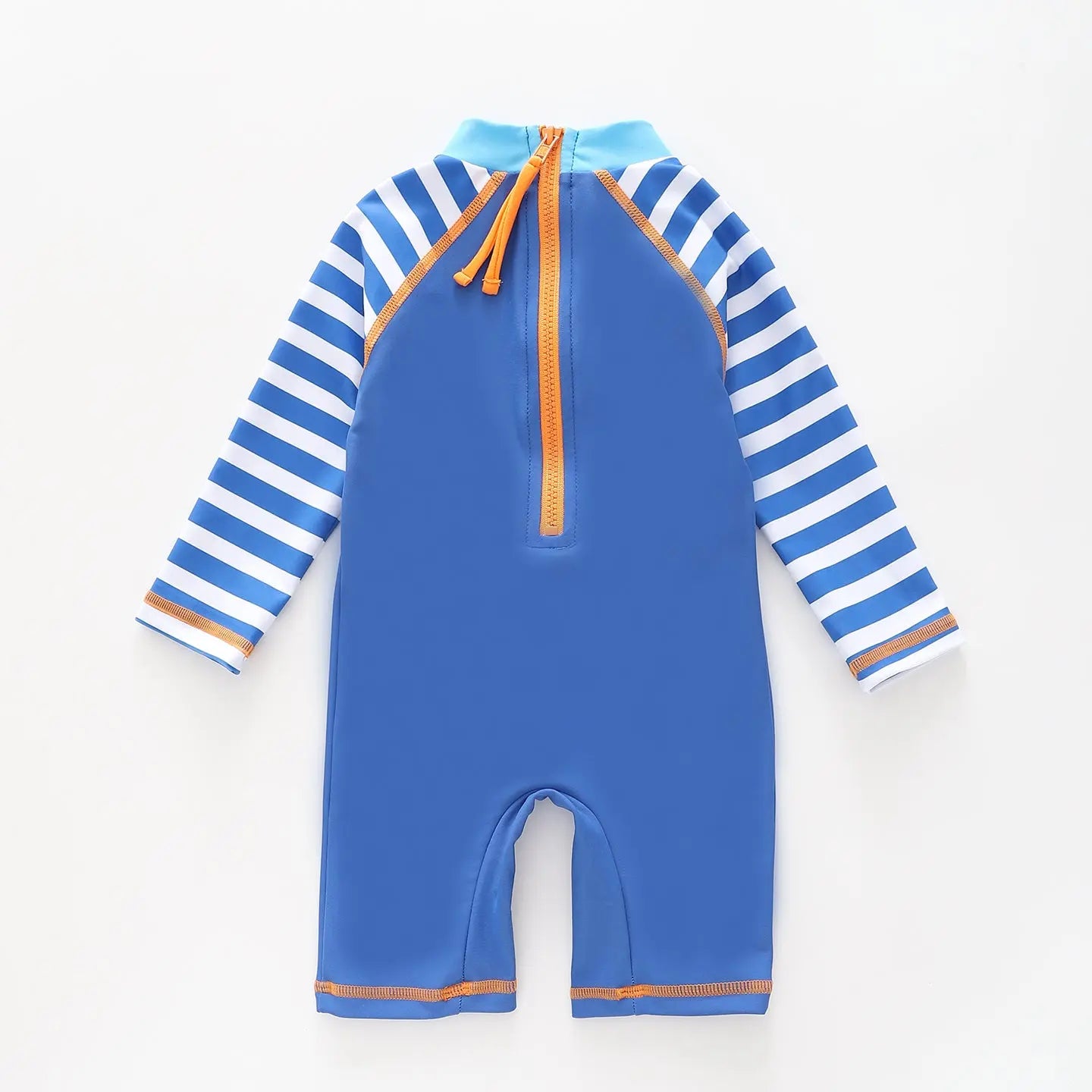 Boy's Blue Striped 'Hello Summer' Crab Print One Piece Swimsuit Ollies Place